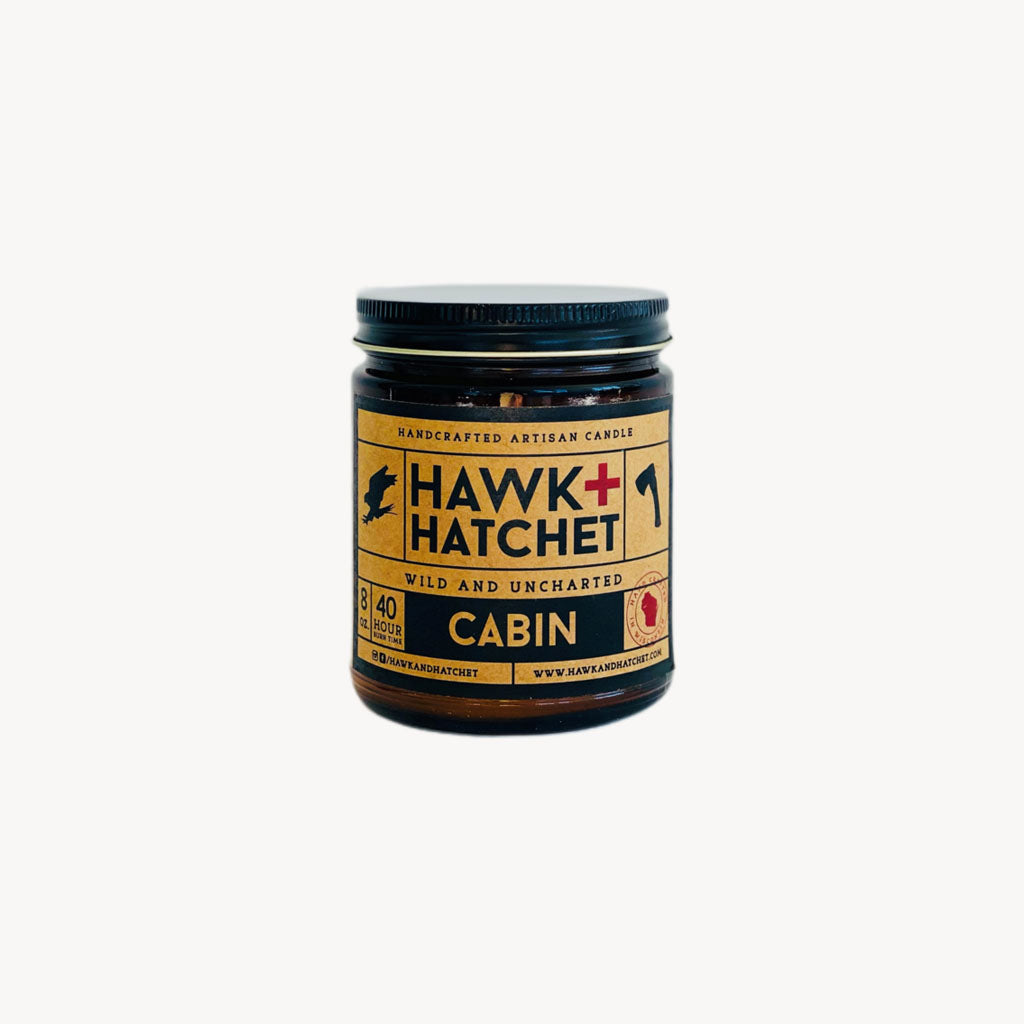 "Cabin" It takes you north to your secret place off the grid. A comforting backdrop for reading a book, journaling or song writing. A warm rustic blend of bark and spices with a fresh burst of pine.